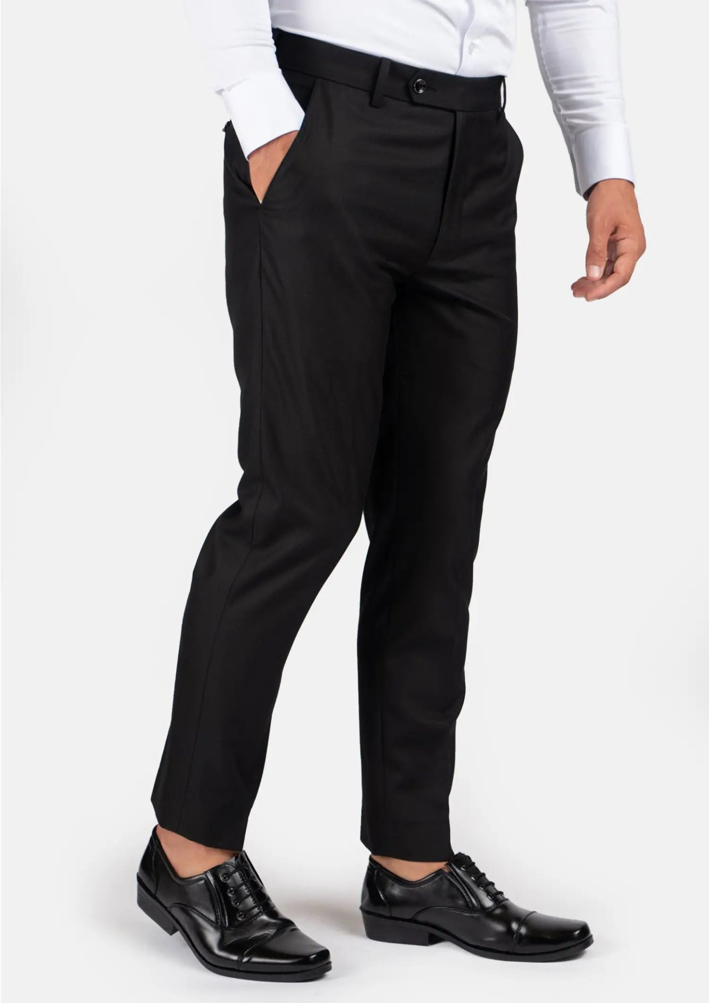 Black Sharkskin Pants - SARTORO