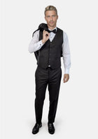 Black Sharkskin Vest - SARTORO618