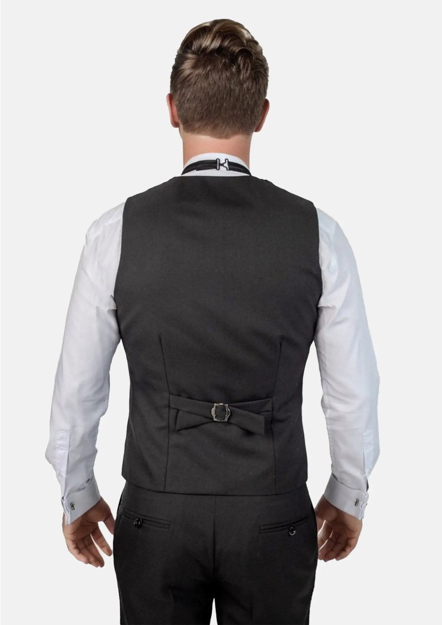 Black Sharkskin Vest - SARTORO