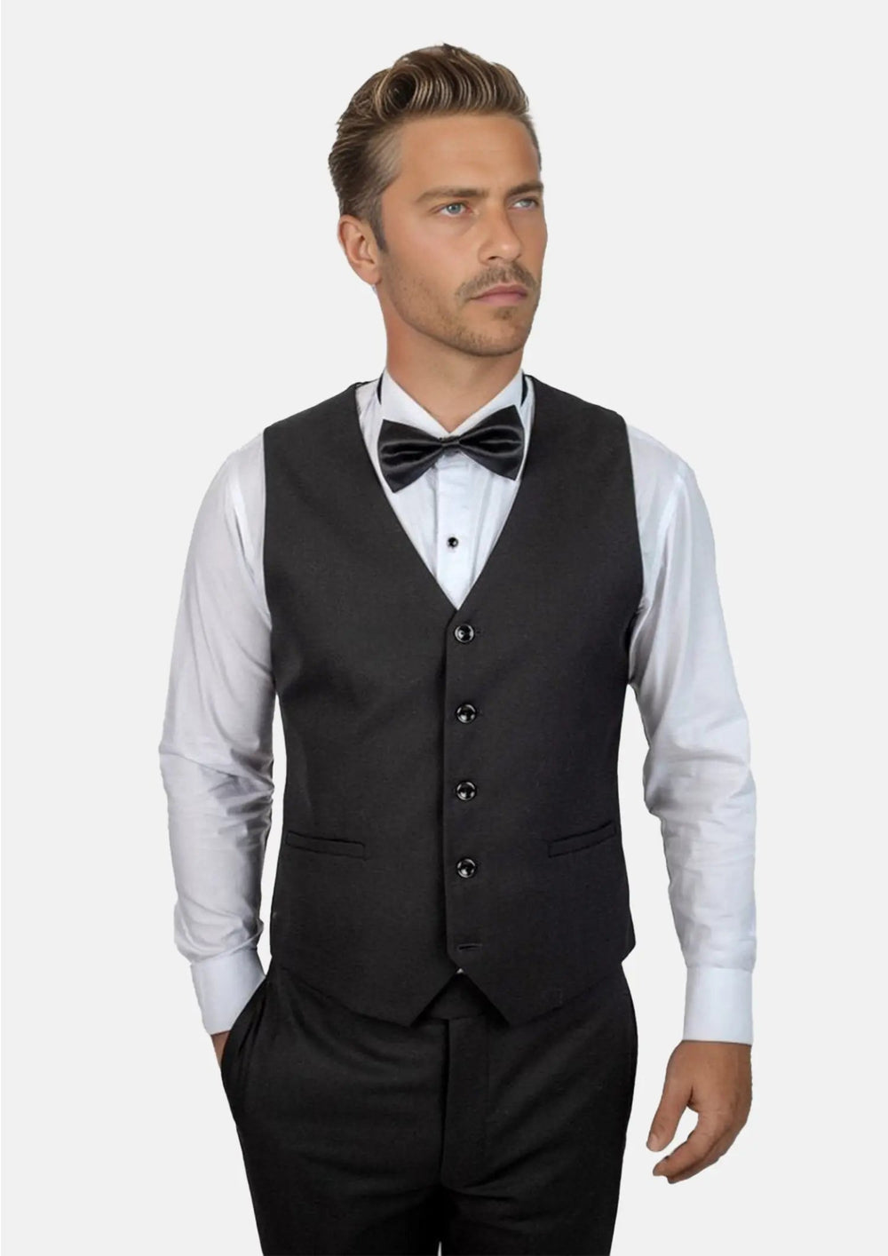 Black Sharkskin Vest440