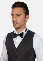 Black Sharkskin Vest - SARTORO842