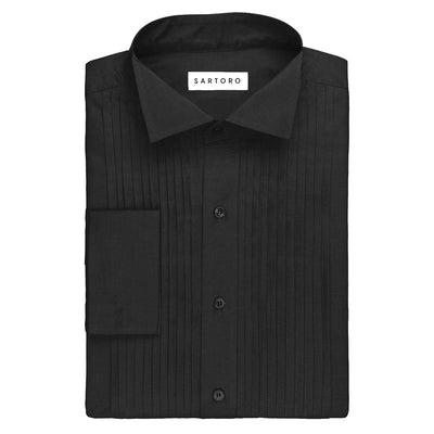 Black Twill Tuxedo Shirt - SARTORO