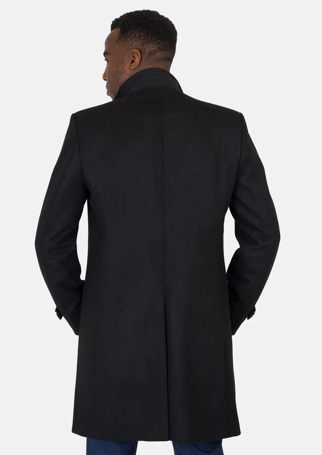 Black Wool Classic Overcoat - SARTORO
