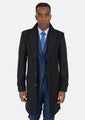 Black Wool Classic Overcoat - SARTORO