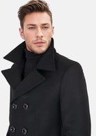 Black Wool Signature Peacoat - SARTORO468