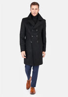 Black Wool Signature Peacoat - SARTORO374