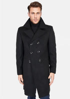 Black Wool Signature Peacoat - SARTORO599