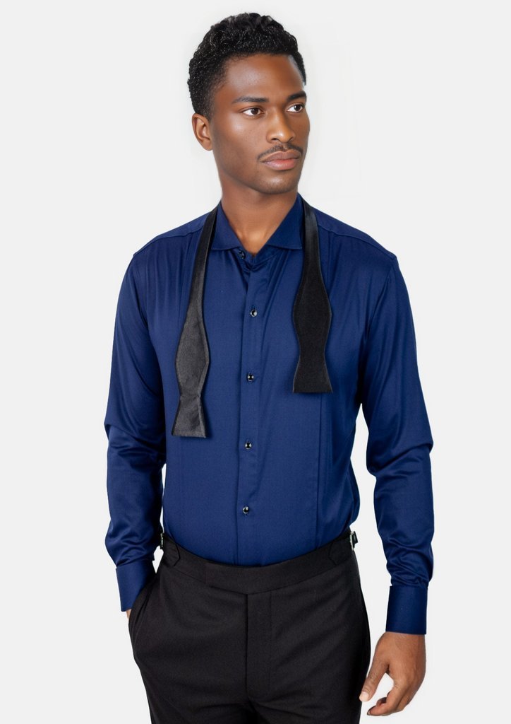 Blue Bamboo Tuxedo Shirt - SARTORO