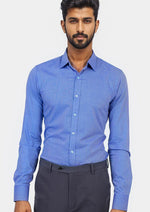Blue Egyptian Cotton Broadcloth Shirt - SARTORO