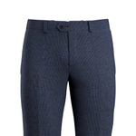 Blue Houndstooth Linen Pants - SARTORO