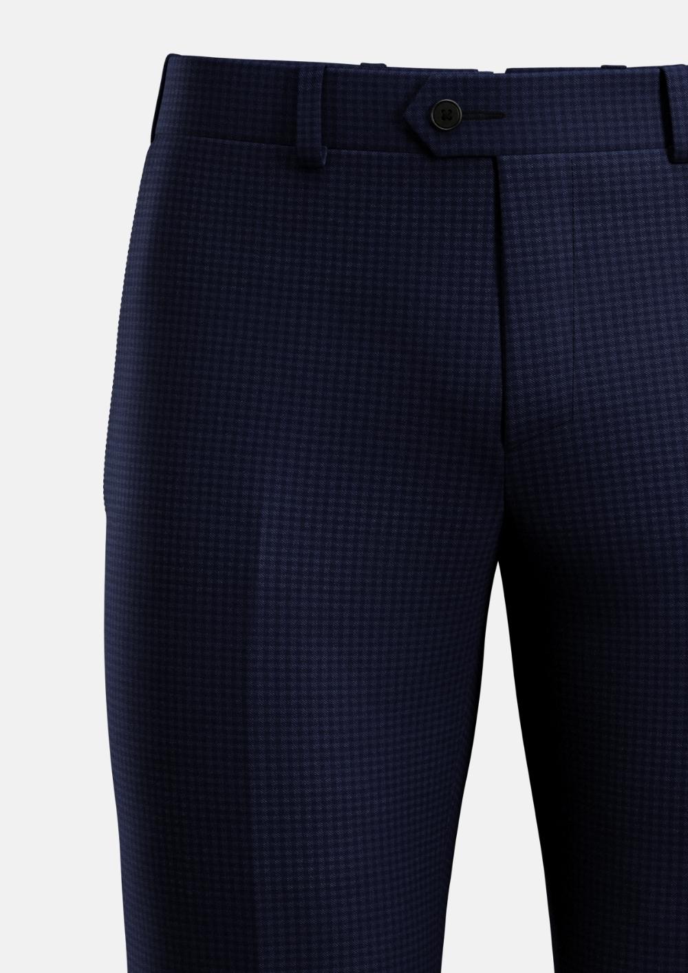 Blue Microcheck Pants - SARTORO