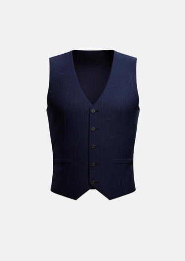 Blue Microcheck Vest - SARTORO