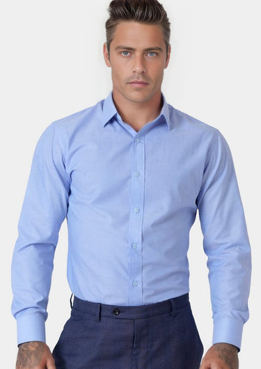 Blue Pinpoint Oxford Shirt - SARTORO