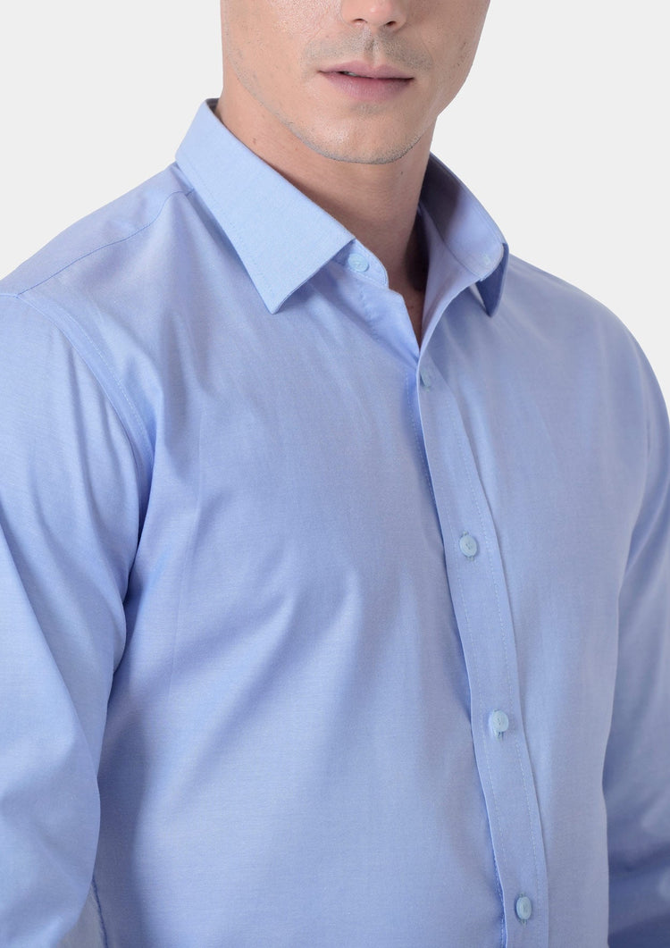 Blue Pinpoint Oxford Shirt - SARTORO