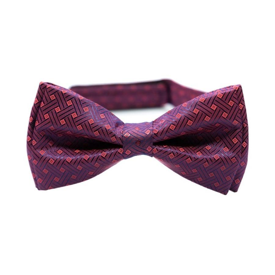 Blue &amp; Red Basketweave Bow Tie (clip on) - SARTORO