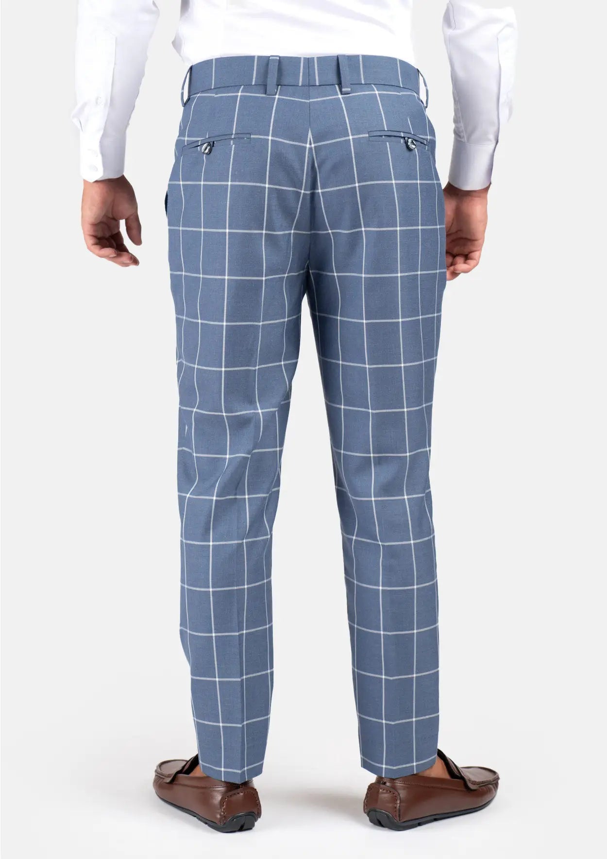 Blue Windowpane Pants - SARTORO