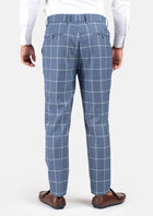 Blue Windowpane Pants - SARTORO835