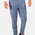 Blue Windowpane Pants - SARTORO
