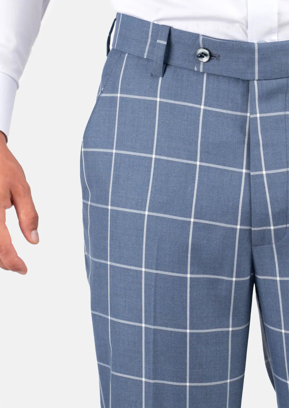 Blue Windowpane Pants - SARTORO