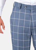 Blue Windowpane Pants - SARTORO599
