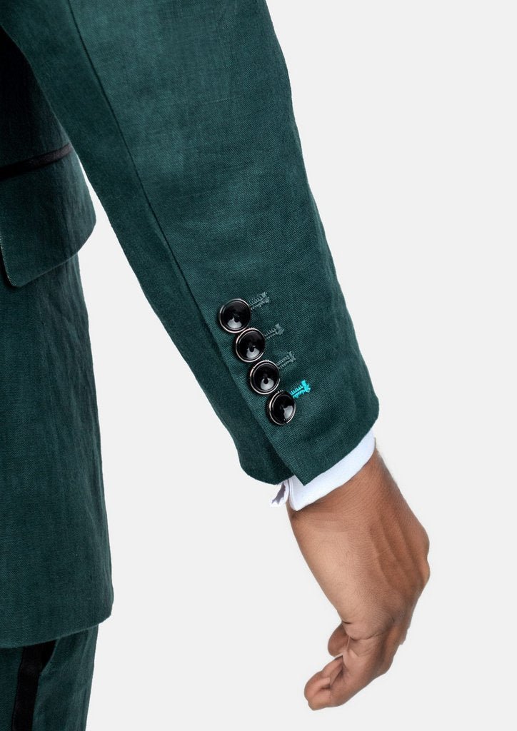 Bond Phthalo Green Linen Tuxedo - SARTORO