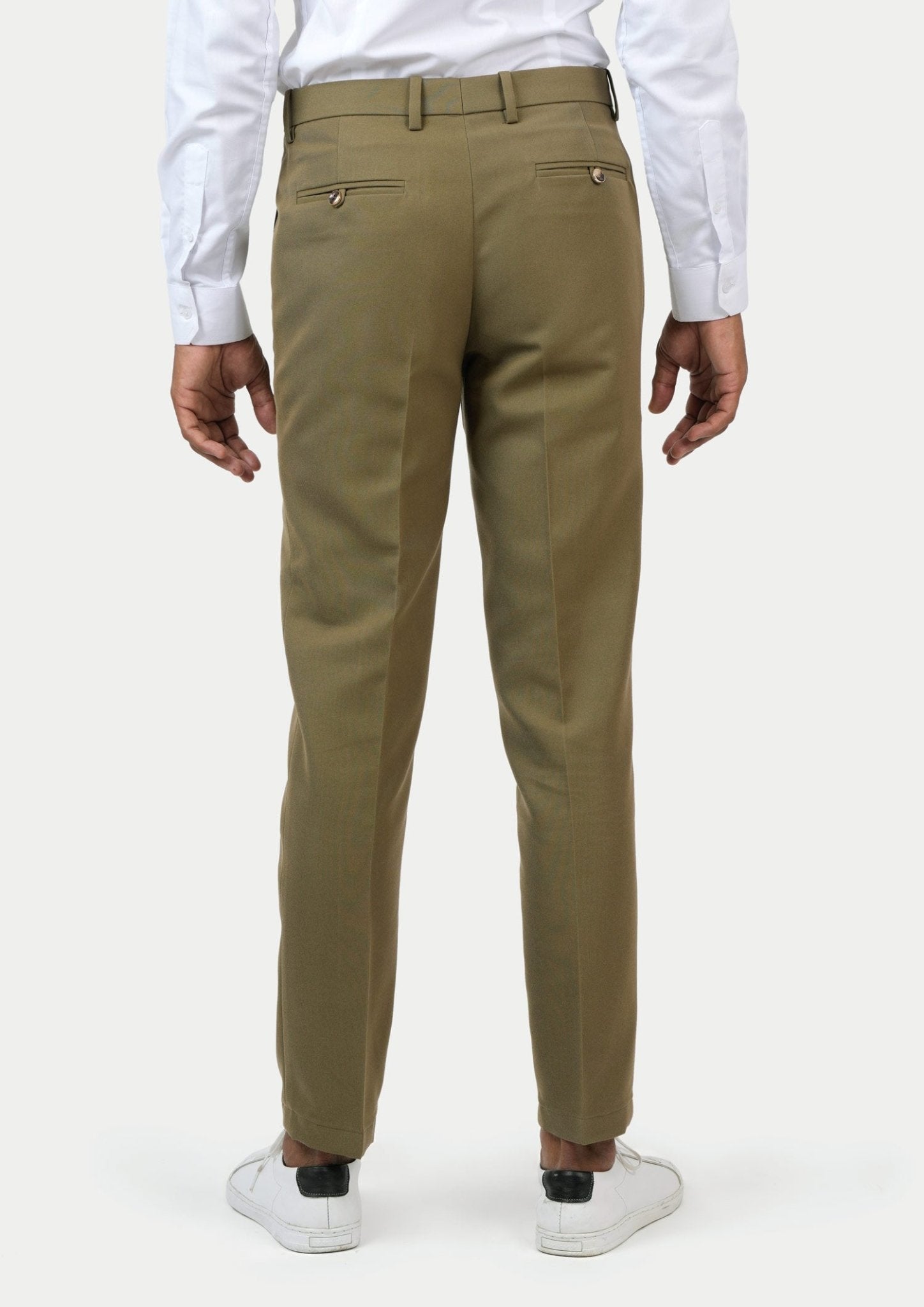 British Khaki Cotton Chino Pants - SARTORO