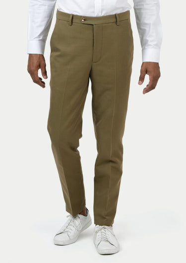 British Khaki Cotton Chino Pants - SARTORO