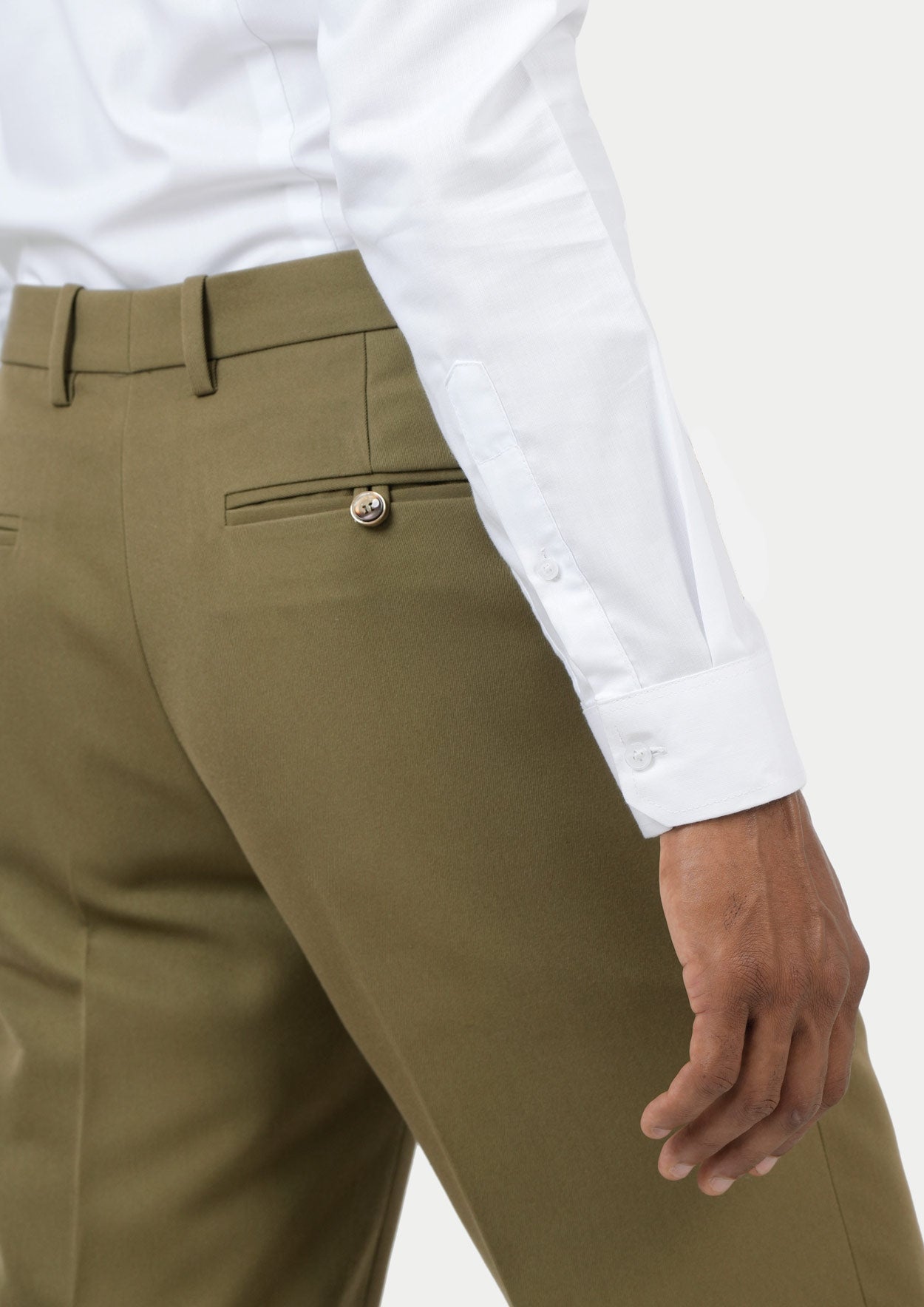 British Khaki Cotton Chino Pants - SARTORO