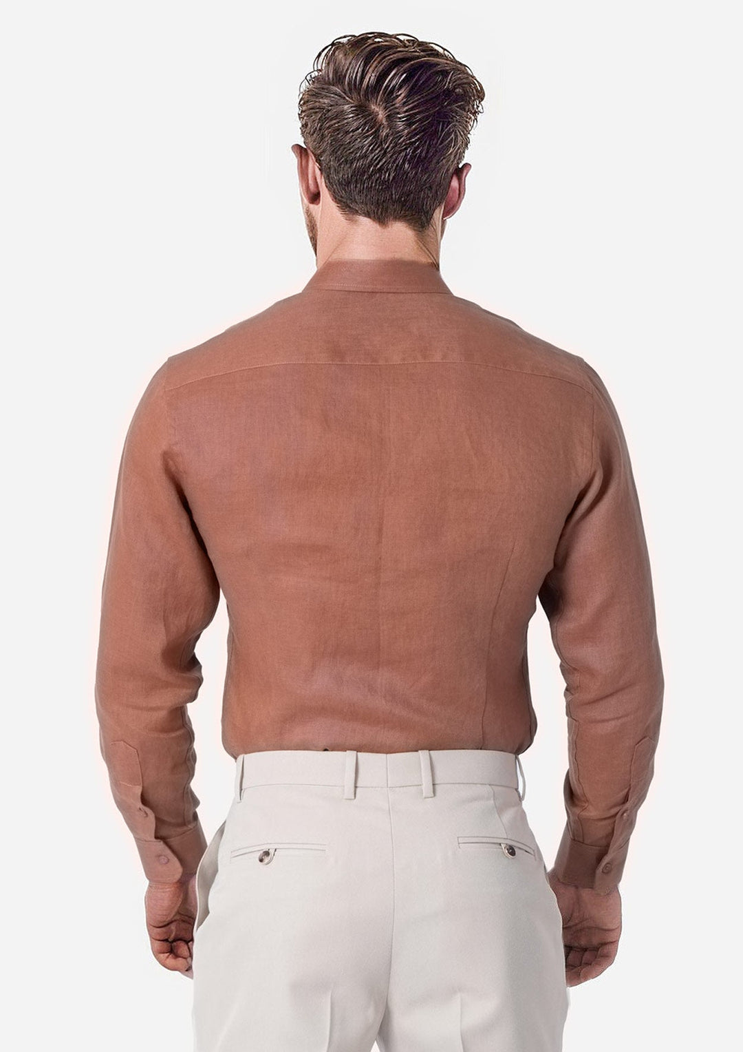 Brown Amber Linen Shirt - SARTORO