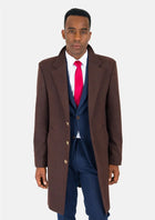 Brown Wool Classic Overcoat - SARTORO996