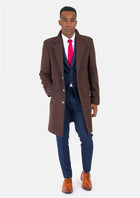 Brown Wool Classic Overcoat - SARTORO432