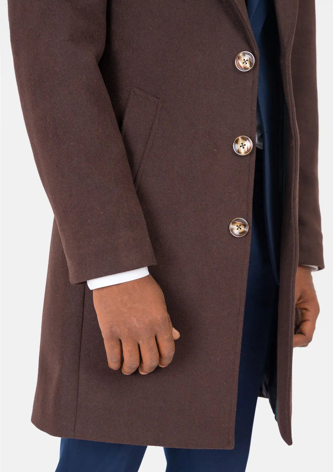 Brown Wool Classic Overcoat - SARTORO