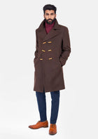 Brown Wool Signature Peacoat - SARTORO141
