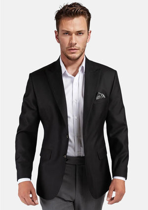 Tailored Sharkskin One Button Blazer