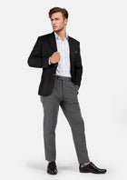 Bryant Black Sharkskin Jacket - SARTORO956