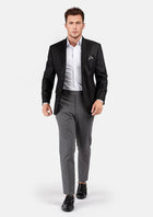 Bryant Black Sharkskin Jacket - SARTORO748