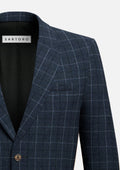 Bryant Charcoal Blue Check Flannel Jacket - SARTORO