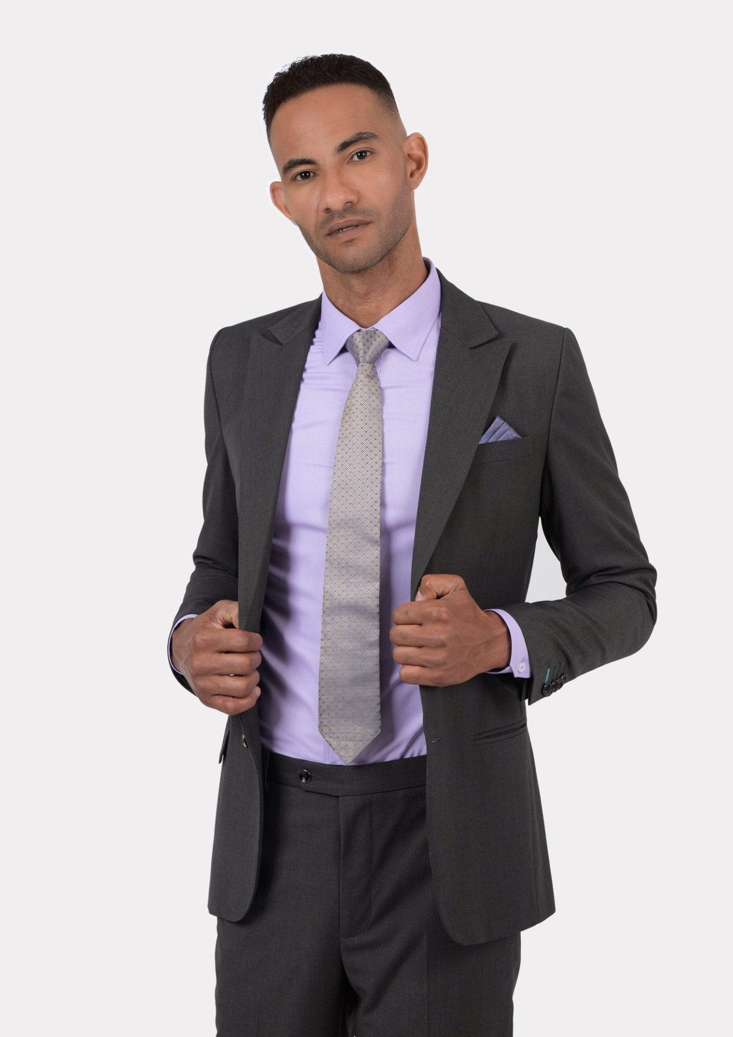 Bryant Charcoal Crosshatch Jacket - SARTORO