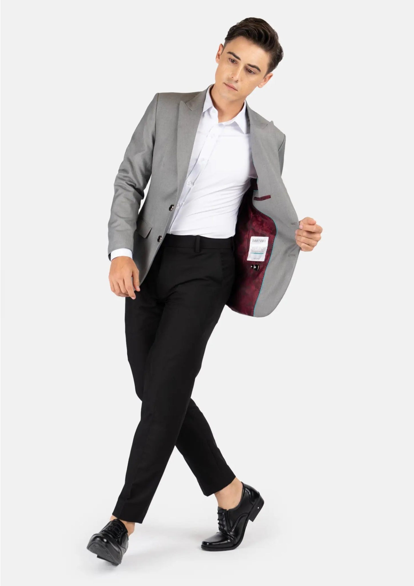 Bryant Light Grey Twill Jacket - SARTORO