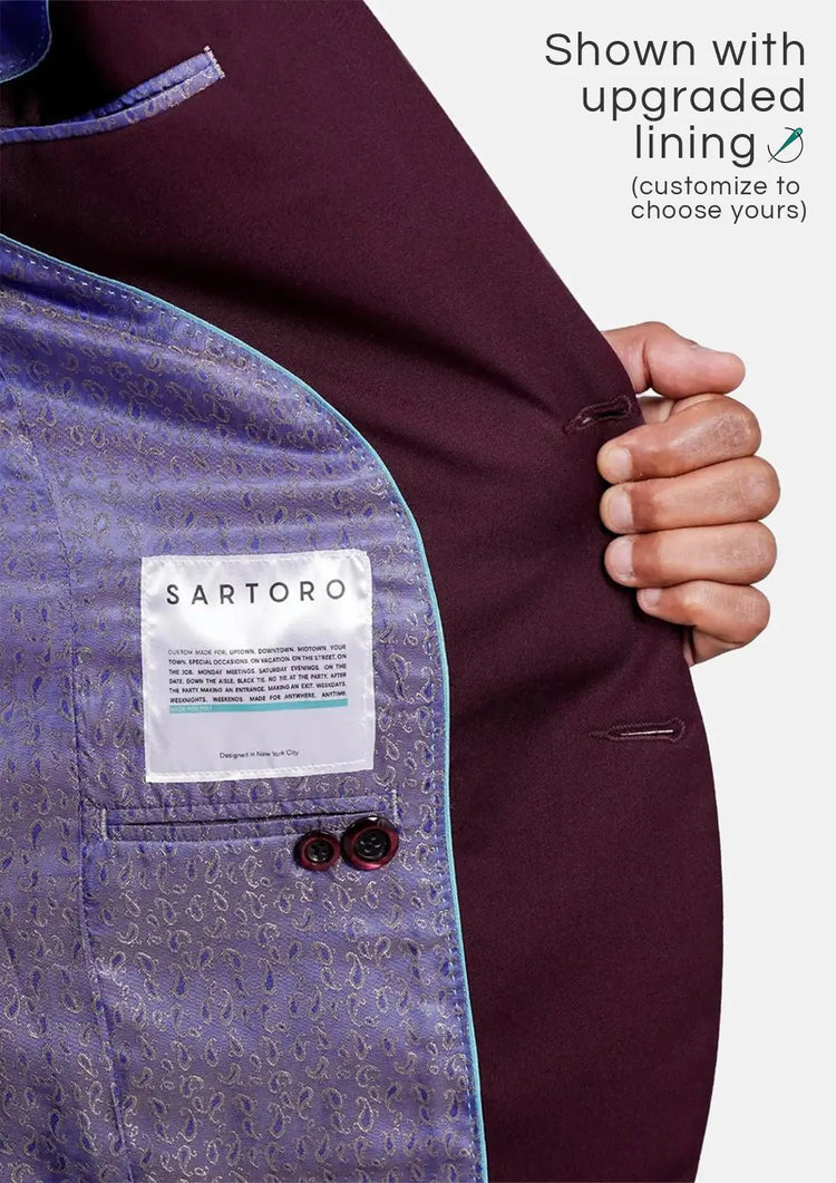 Bryant Mulberry Twill Jacket - SARTORO25