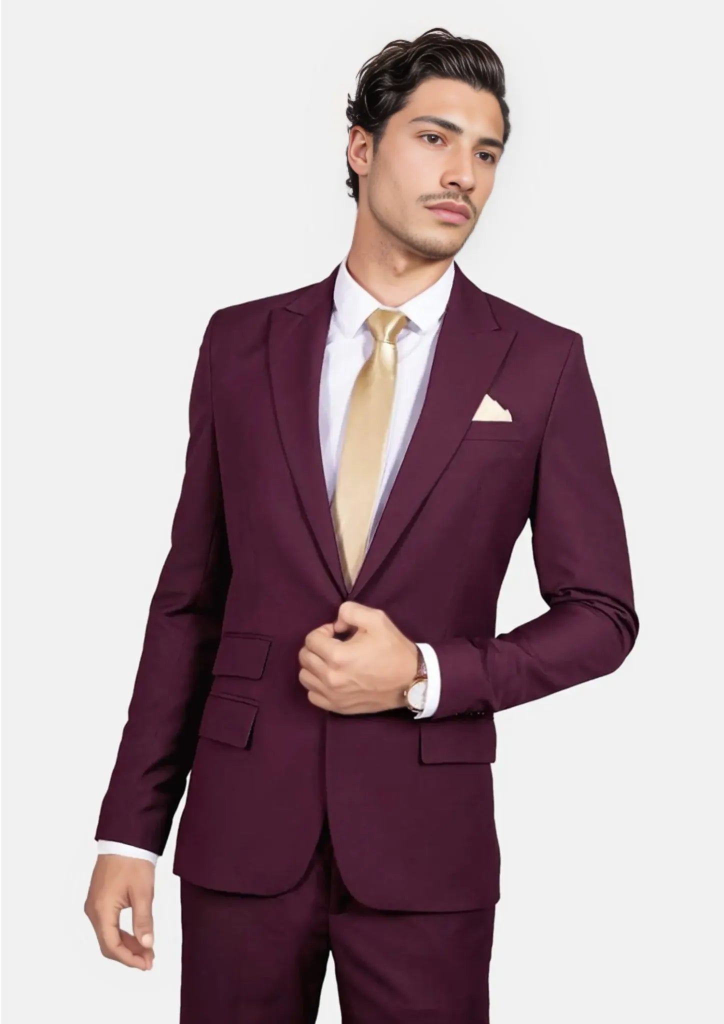 Bryant Mulberry Twill Suit - SARTORO