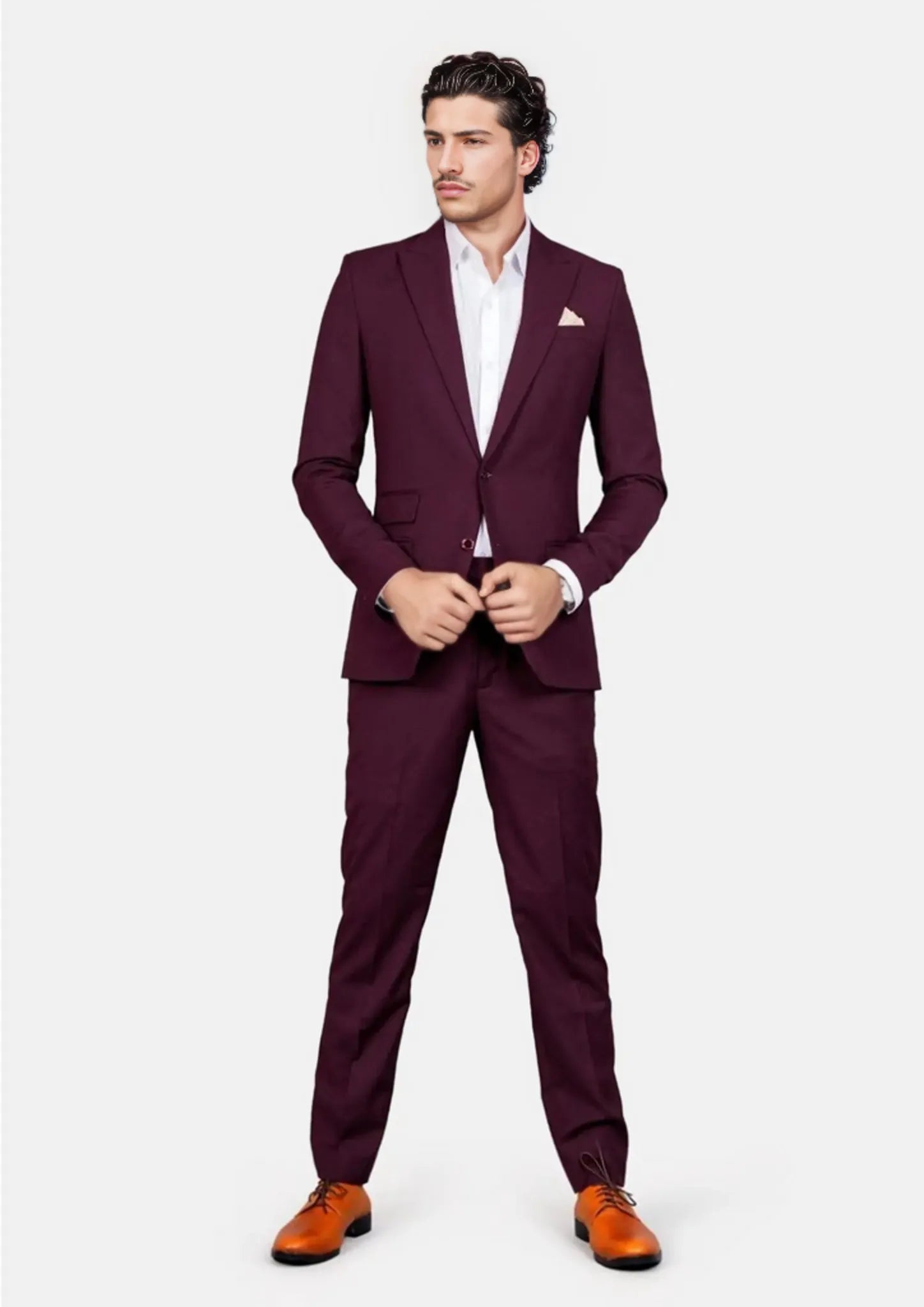 Bryant Mulberry Twill Suit - SARTORO
