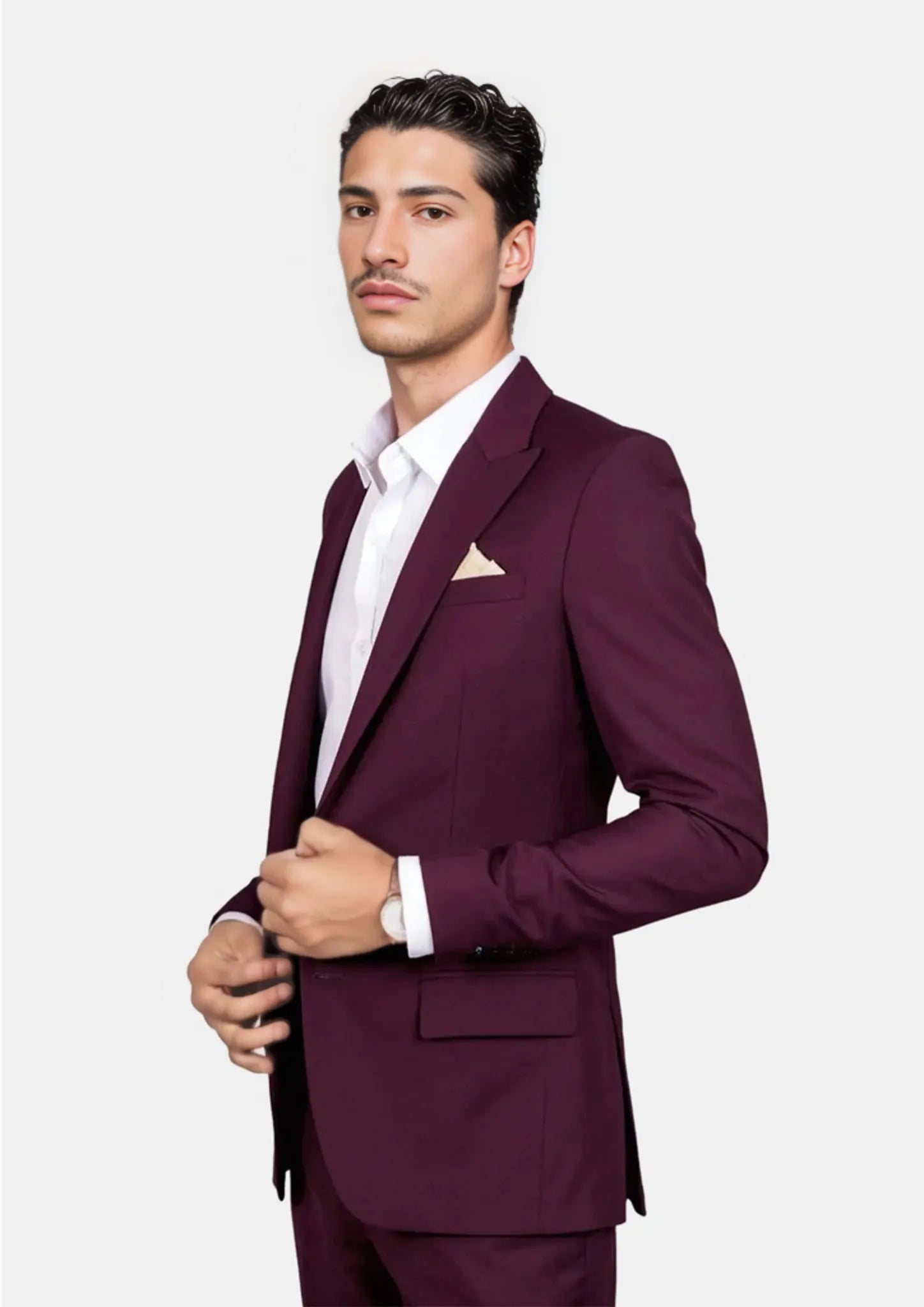 Bryant Mulberry Twill Suit - SARTORO