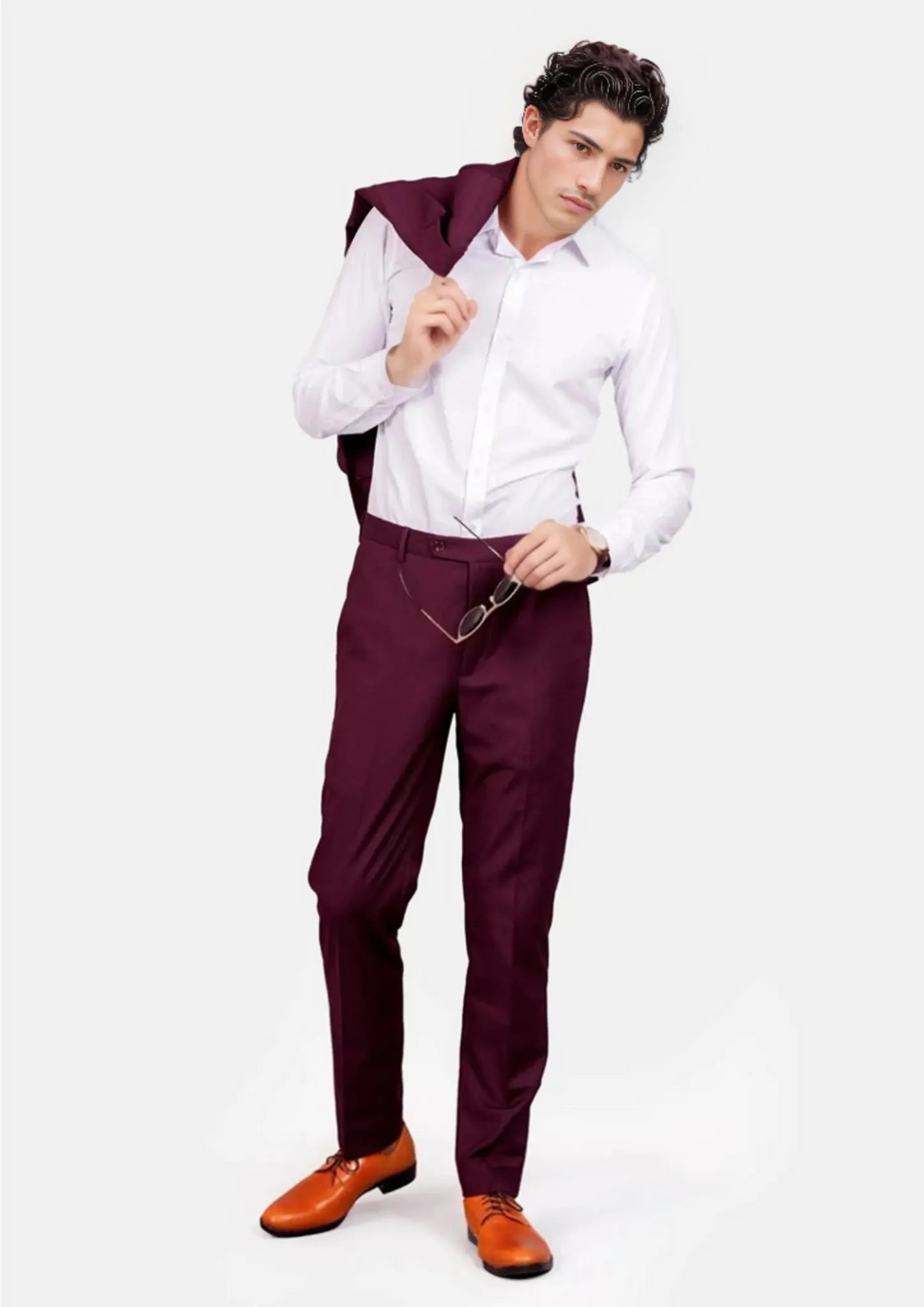 Bryant Mulberry Twill Suit - SARTORO