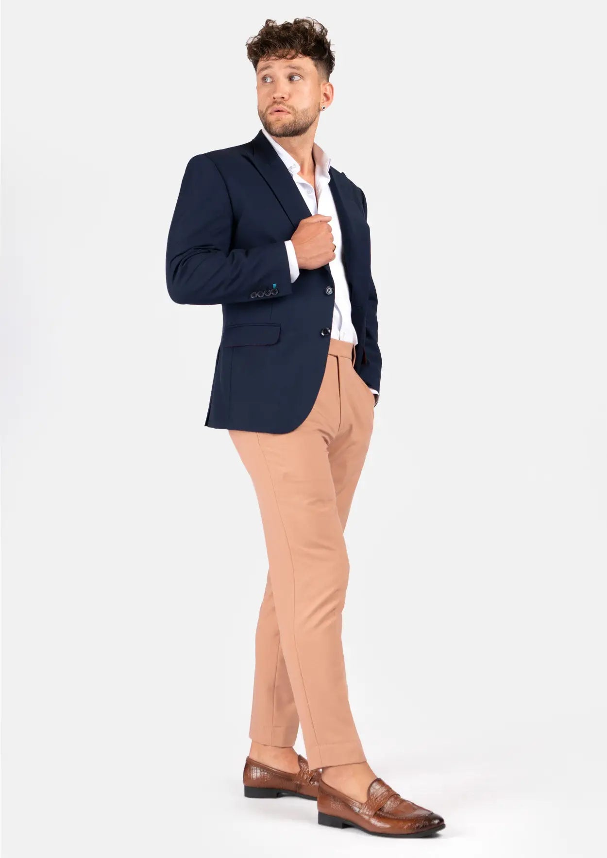 Bryant Navy Blue Stretch Jacket - SARTORO