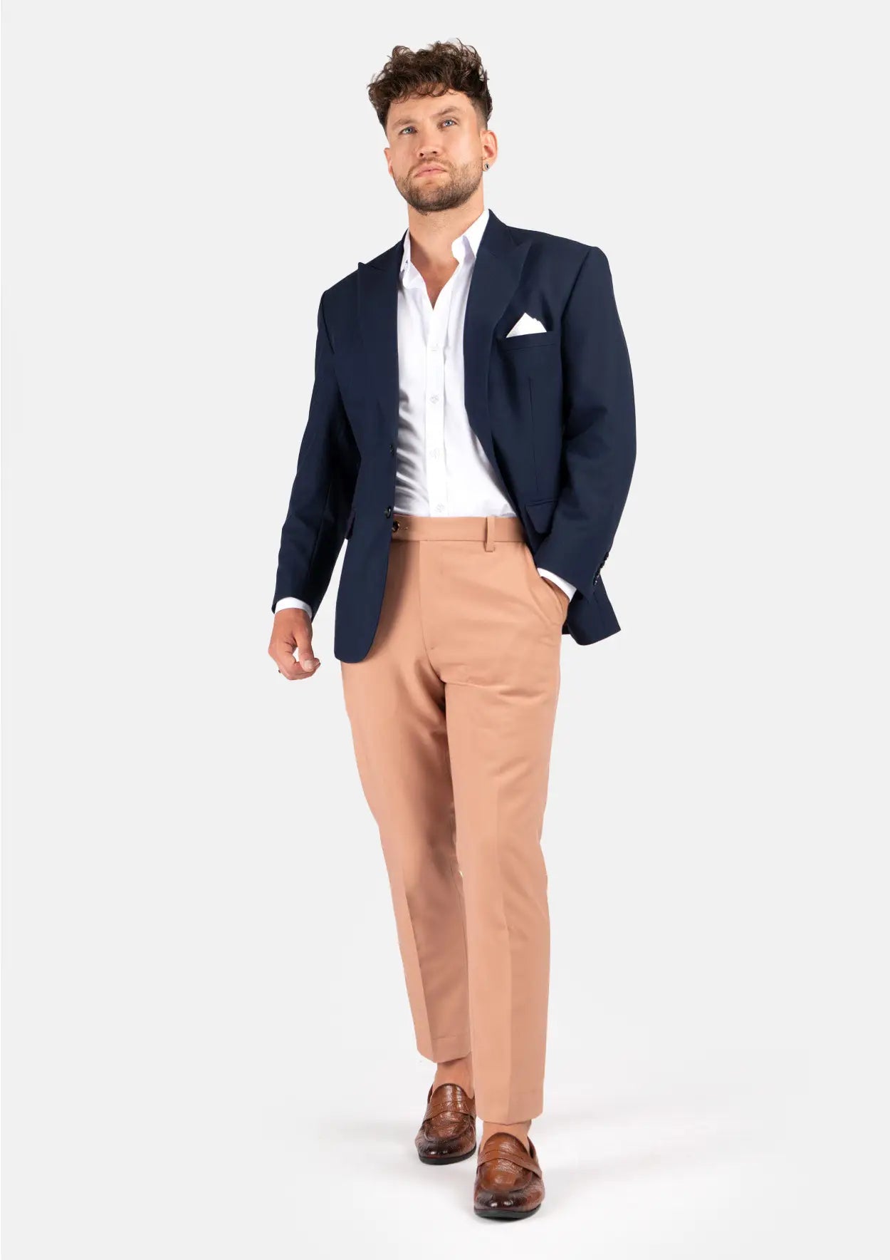 Bryant Navy Blue Stretch Jacket - SARTORO