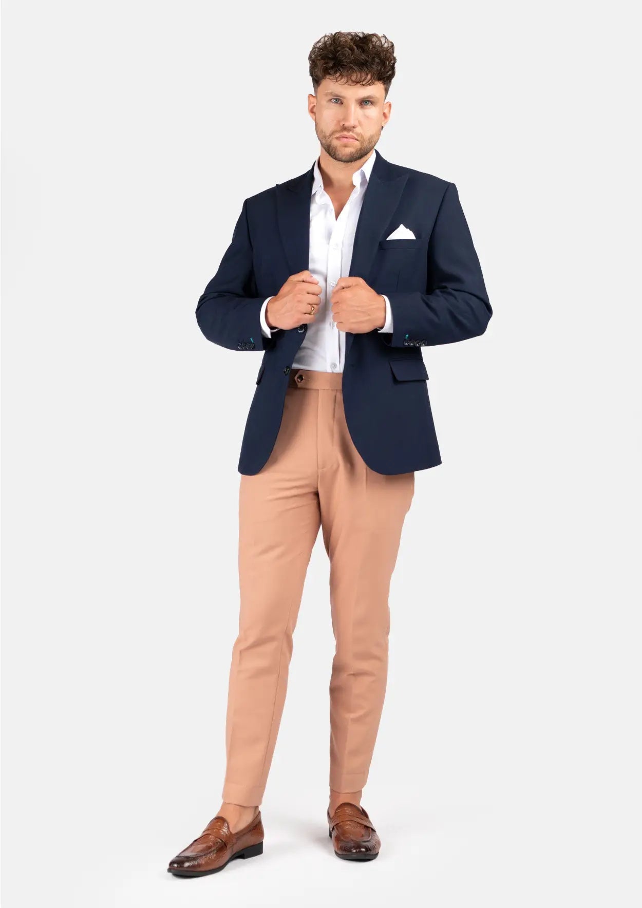 Bryant Navy Blue Stretch Jacket - SARTORO