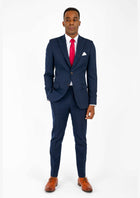 Bryant Navy Cotton Suit - SARTORO425
