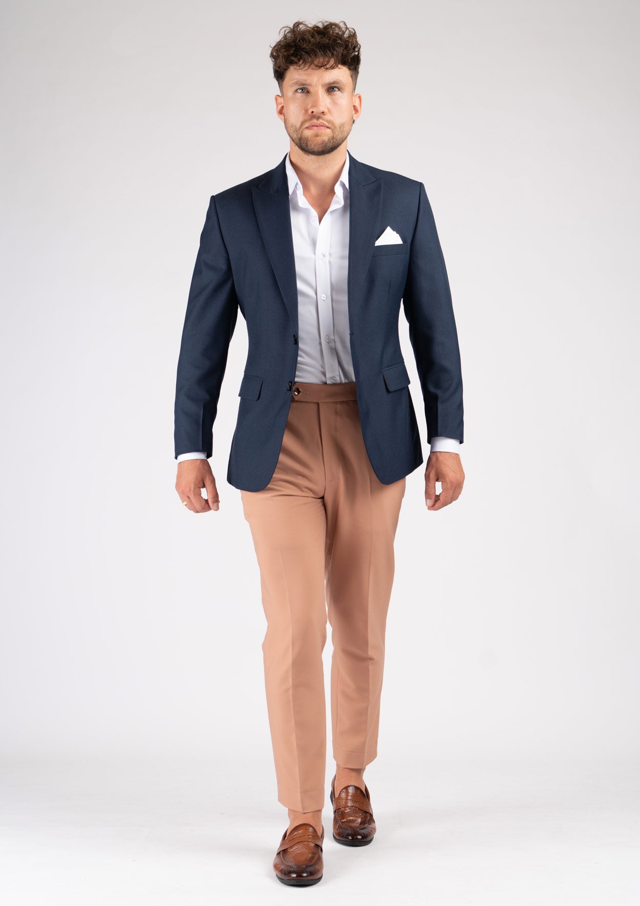 Bryant Navy Sharkskin Jacket - SARTORO