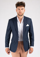 Bryant Navy Sharkskin Jacket - SARTORO345